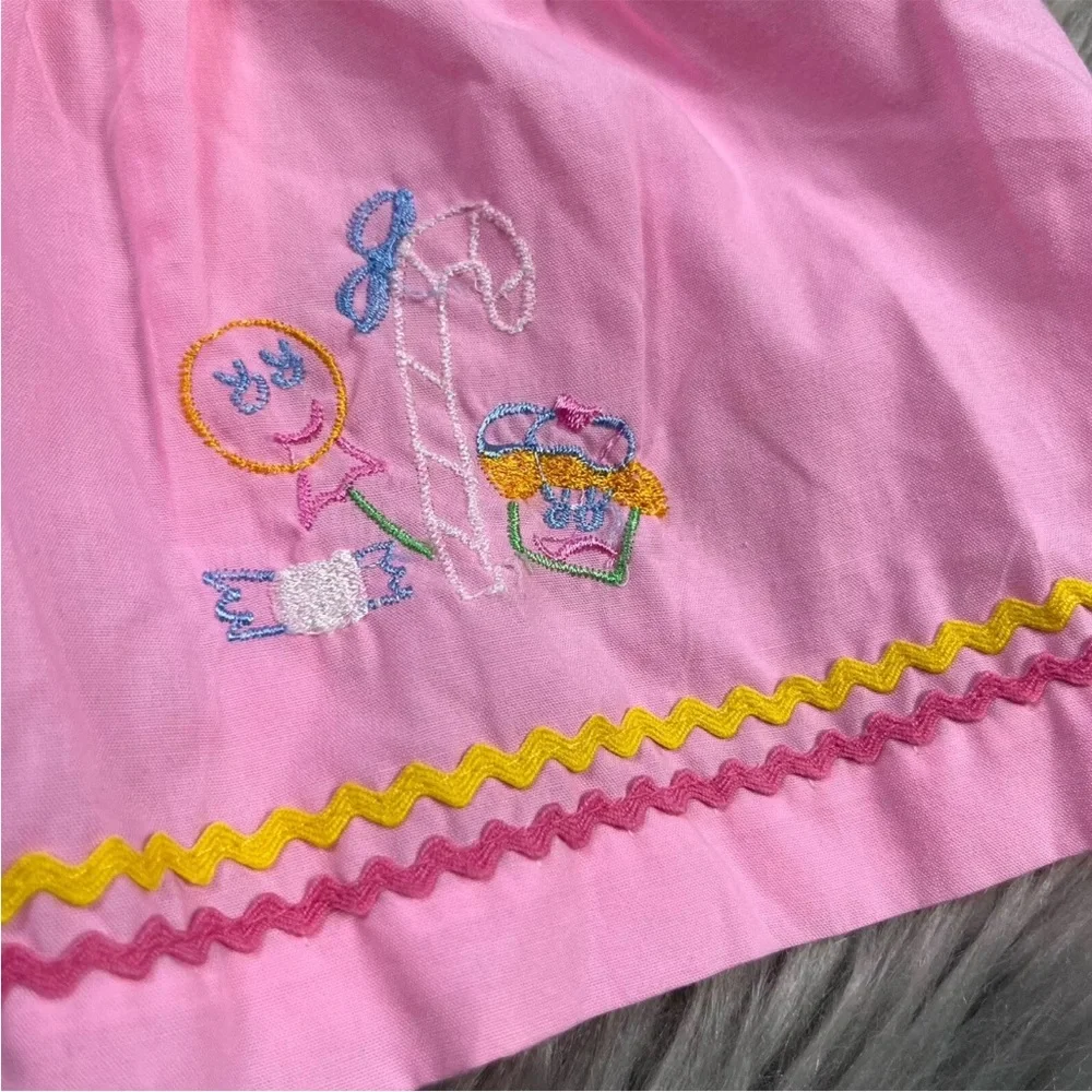 Vintage Mayfair Infants Newborn Baby Dress Pink Striped Ruffle